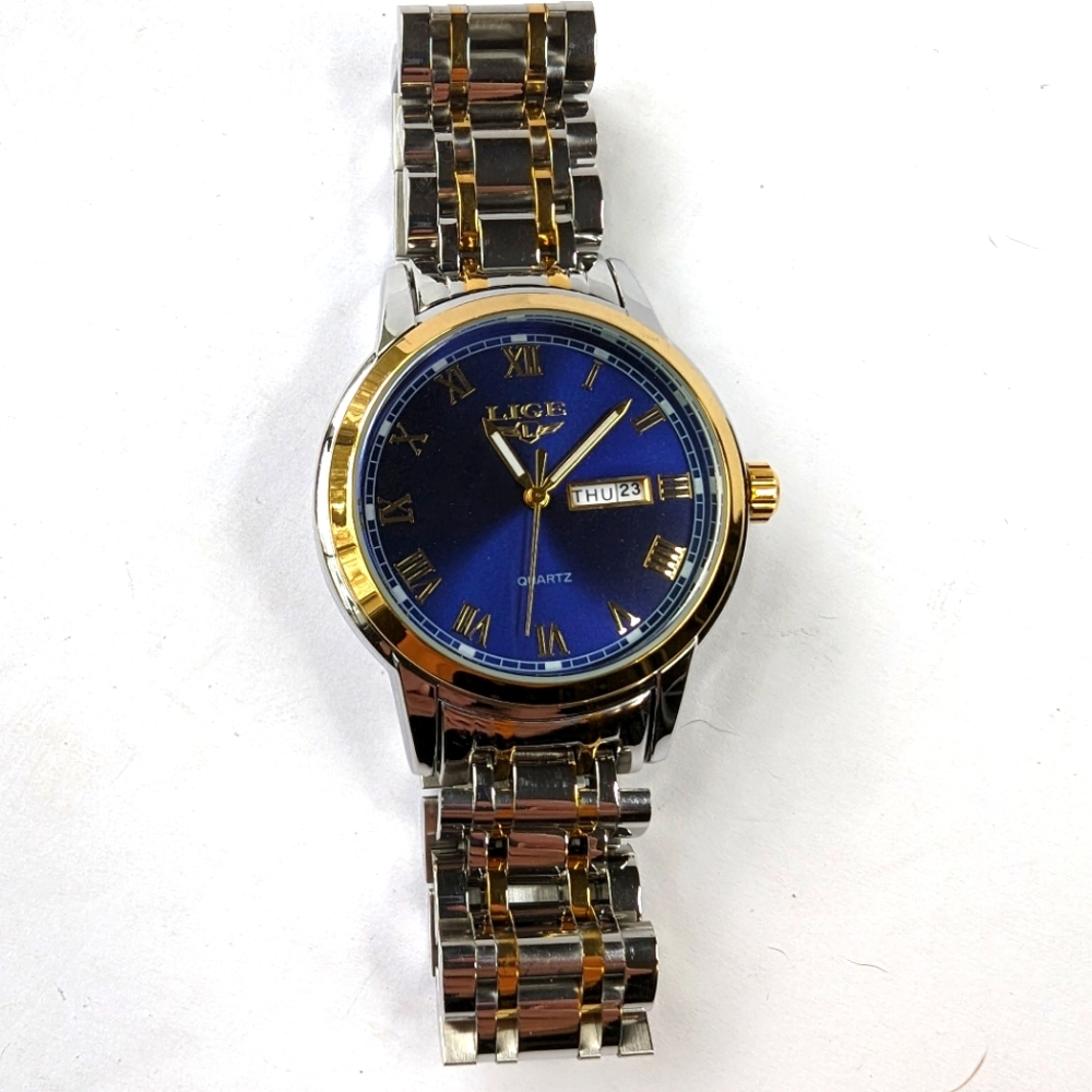 NIB LIGE men's water resistant full stainless steel watch